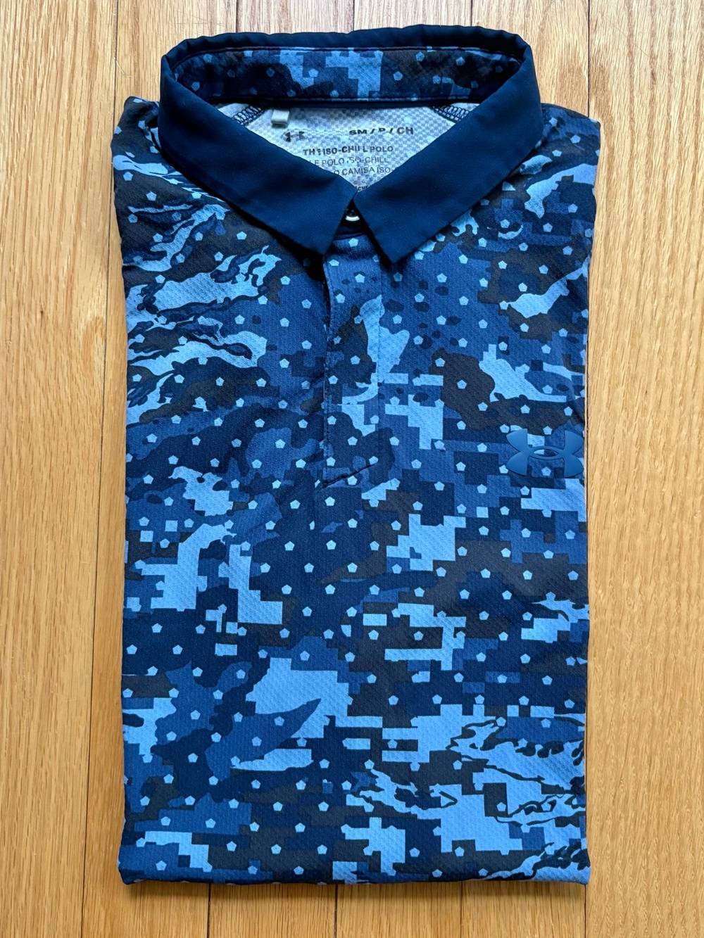 Under Armour Men’s Short Sleeve Iso-Chill Polo Shirt Loose Small Blue Black Camo